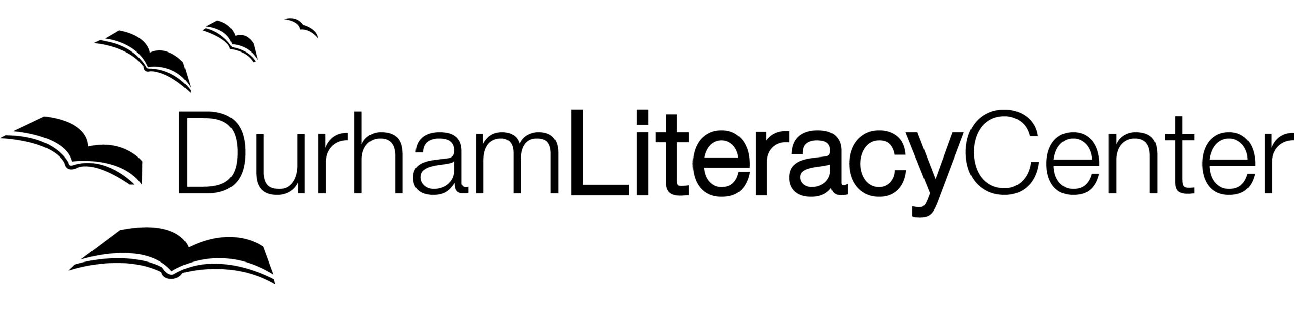 Durham Literacy Center logo with five open books